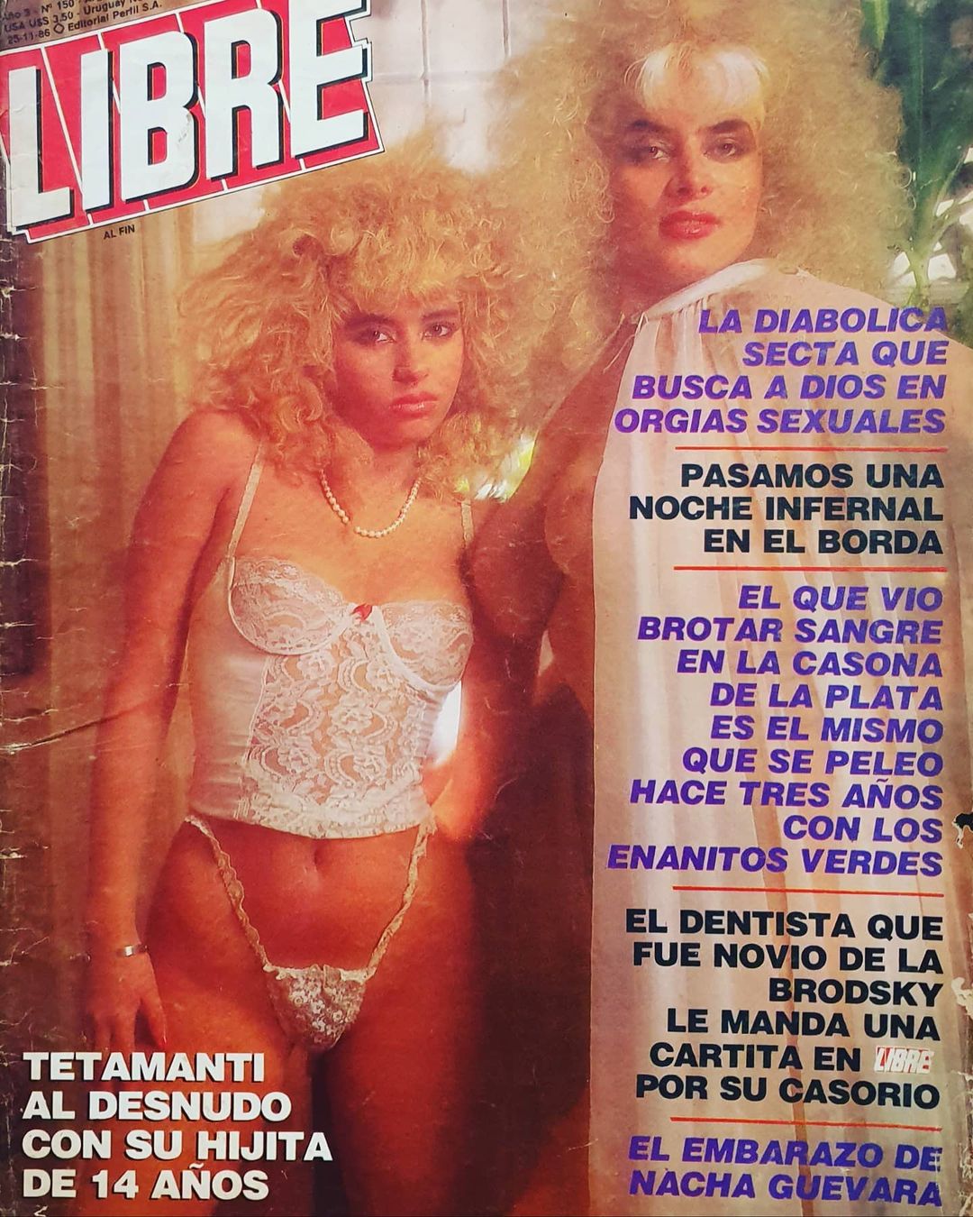 ArchivoPIETRO🌪🏳️‍🌈 on X: ¿TAPAS QUE HOY NO PODRÍAS IMAGINARTE...? 1986  - Revista Libre Lia Crucet junto a su hija Karina Crucet de 14 años. (Del  Archivo de Mario Massaccesi) Comparto con @los80libro