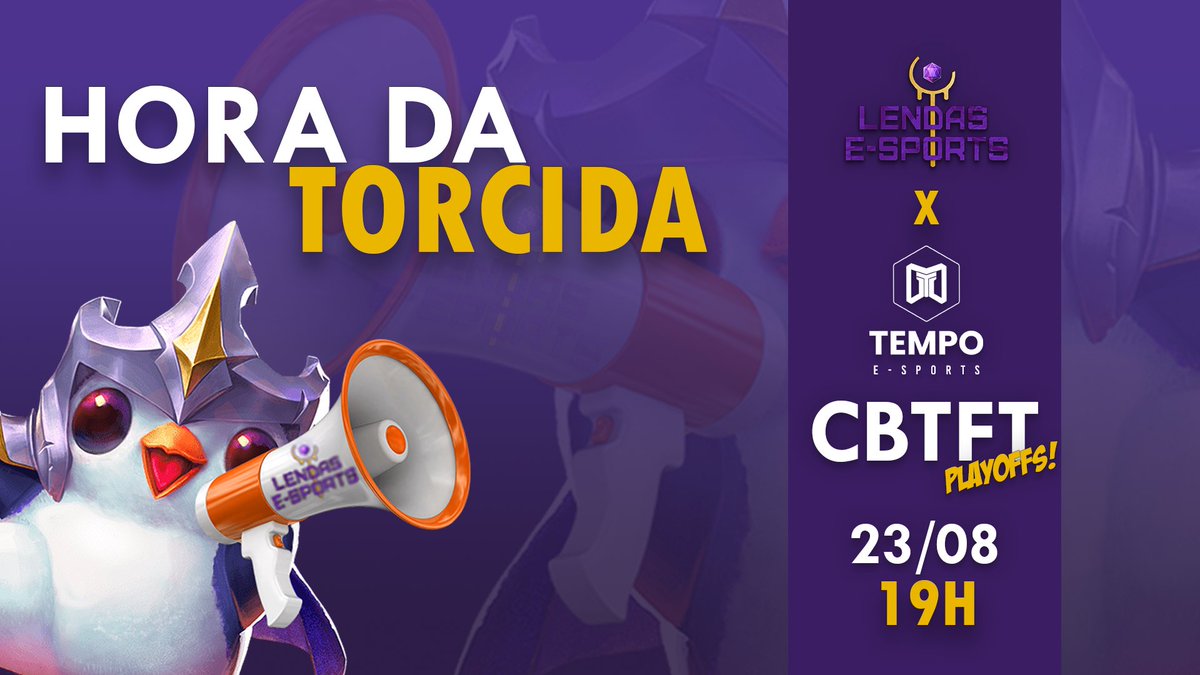 Salve bbs 🧙‍♂️

E vamos de playoffs da <a href="/CBTFToficial/">CBTFT</a>!
Hoje jogaremos contra a <a href="/TempoTFT/">Tempo e-Sports</a> 

Vem torcer com a gente #GoLeS 💜
⏰ 19h00
📺 twitch.tv/xrangerx197
🧾 TABELA: cutt.ly/L2Wi5Qo