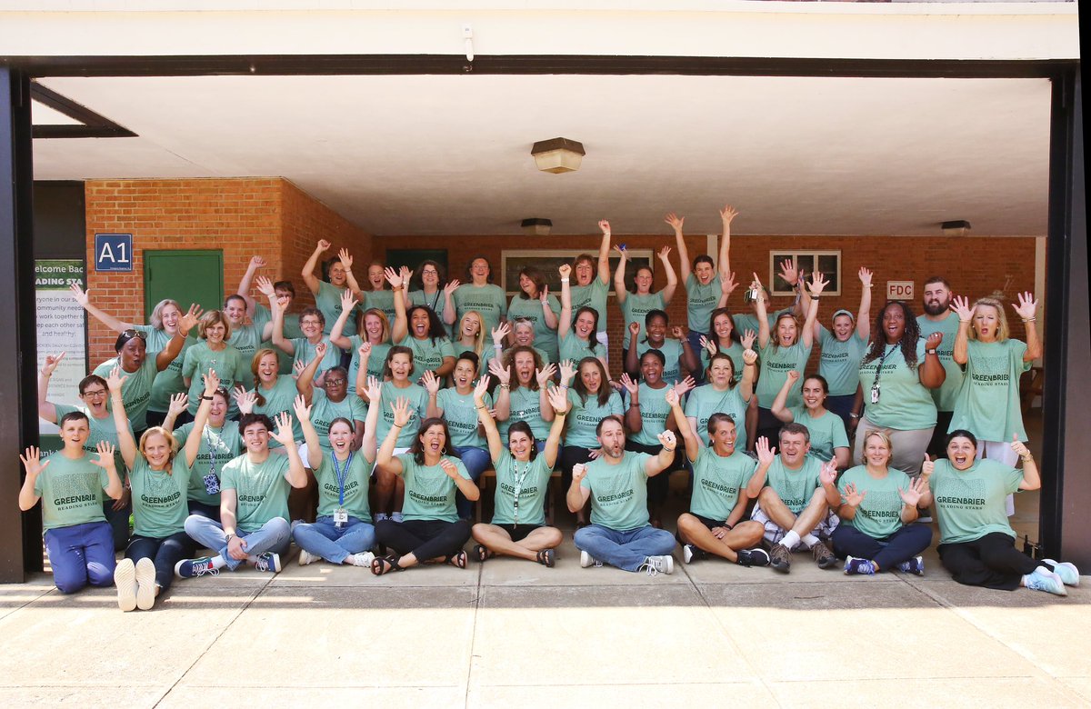 GreenbrierElem's tweet photo. We had a successful first day of school from start to finish! We shine together at GBR! Our 23-24 Reading Star staff members are excited for Day 2 tomorrow! Can’t wait to see our scholars! 🐸✨@CvilleSchools https://t.co/MTlwdFQo6A