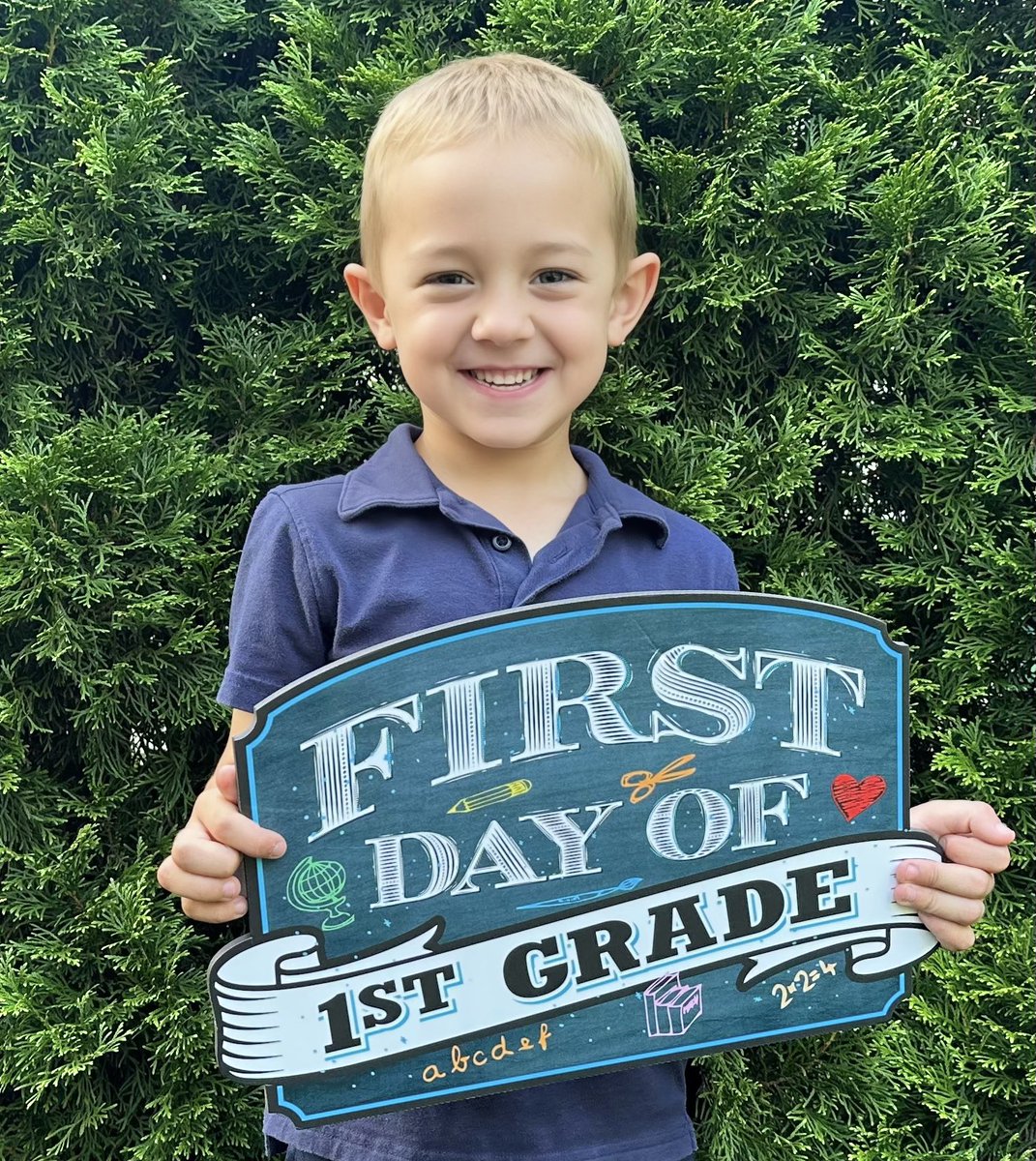 My little Tyler is off to 1st grade!🍎 @ElemWoodland50