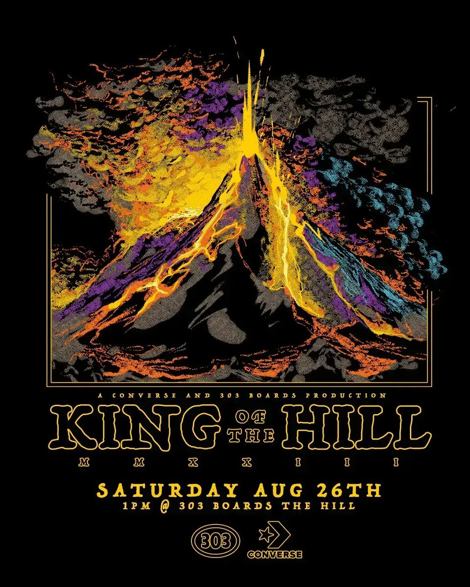 🛹 Get ready to shred! 303 Boards &amp; <a href="/Converse/">Converse</a> invite you to the Third Annual King of The Hill Contest this Saturday 8/26 1-4pm on the 1100 block of 13th St. outside 303 Boards The Hill! Free, all ages event. #303Boards #303TheHill #303KingOfTheHill #KoTH2023 #thehillboulder