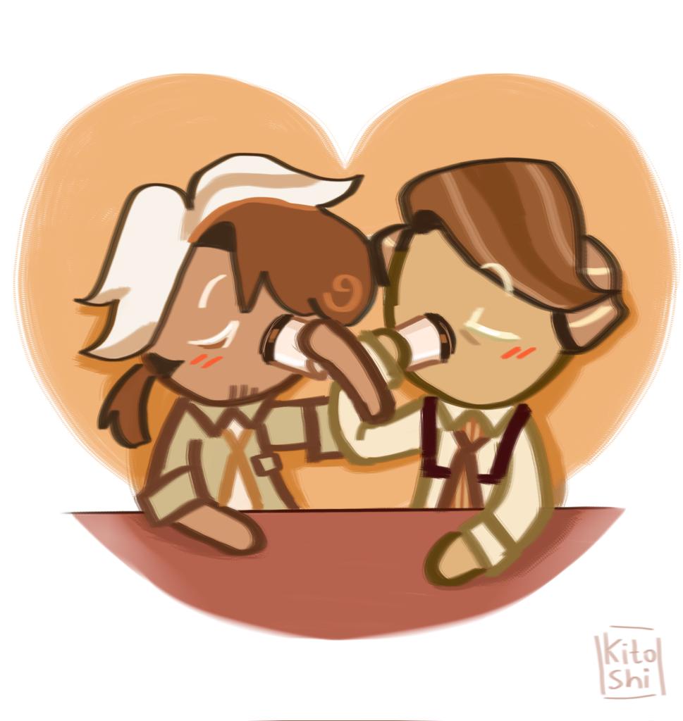 Kitohi2's tweet photo. I fell in love with them 💟
#cookierun #cappuccinocookie #almondcookie #cookierunfanart https://t.co/rqvdkkPrPm
