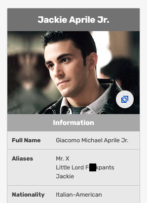 David_Feuling's tweet image. If you ever feel worthless, just remember that there's a "nationality" tab on the #Sopranos #wikia, where almost every single character is listed as "Italian-American" 

#InspirationalQuotes #inspiration #TheSopranos