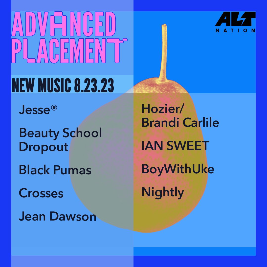 Comin’ up on Advanced Placement with <a href="/altregan/">regan</a> - <a href="/Nightly/">NIGHTLY</a> <a href="/jeandawsn/">JEAN DAWSON</a> <a href="/Hozier/">Hozier</a> &amp; more. 7pET/4pPT to hear the new tunes!