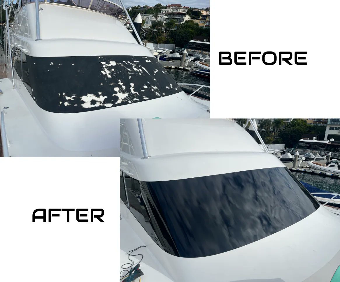 astech83's tweet image. As good as new! Brow wrapped in Gloss Black with laminate to give it a few more years 💪 

#InnovativeWraps #3MVinyl #BoatProtection #BoatRestoration