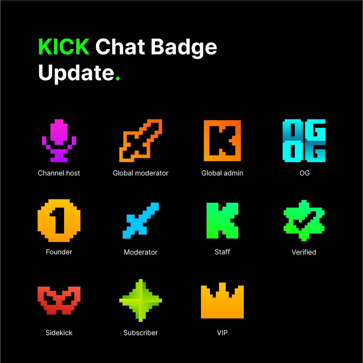 kick's tweet photo. Kick 2.0 calls for badges 2.0 ✅ https://t.co/uoq22pXQK1