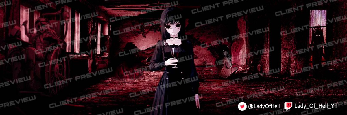GfxChloe08's tweet photo. Banner done for my one of the best client @_LadyOfHell_ thankyou so much for giving me a chance to improve my skill.I hope we can work together in the future ❤️
#SmallStreamersConnect 
#twitchrespond 
#twitchrespond 
#SmallBiz 
#VtubersUprising https://t.co/0omAKO028A