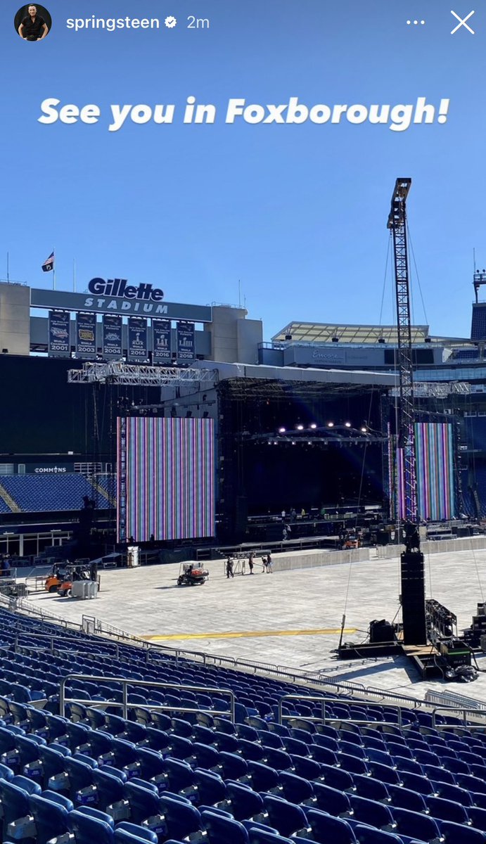#Springsteen shows in Foxborough are officially a go. This was just posted to Springsteen’s instagram.