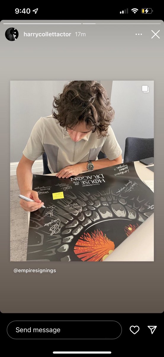 DearLeonie's tweet photo. Shout out to @EmpireSignings and @HarryCollett04 for adding another House of the Dragon signature to the poster project 💅🏻 https://t.co/LoBHP2YC83