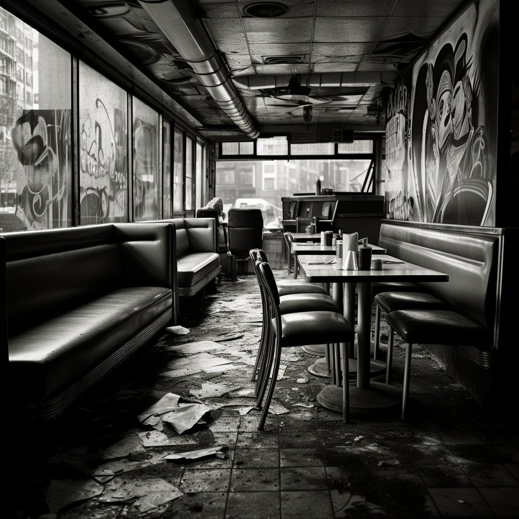 dogdoor's tweet photo. 30 days, 30 artworks - fake or real: #5: lost diner #aiart #ai #fakeorreal #streetart https://t.co/uKrNw9jGHr