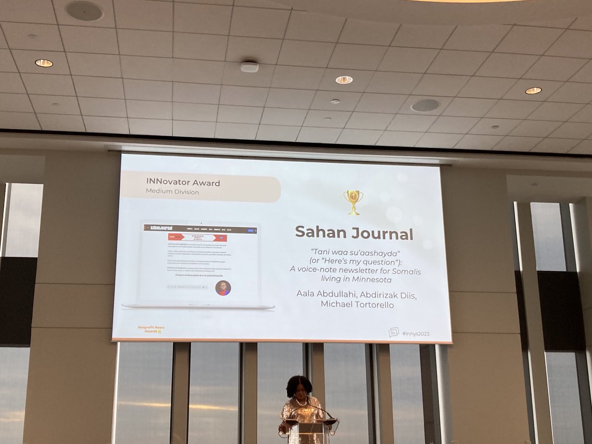 edunbarMN's tweet photo. Go, @SahanJournal go! #innys2023 #MinnesotaRocks https://t.co/IIDNbsWGNn