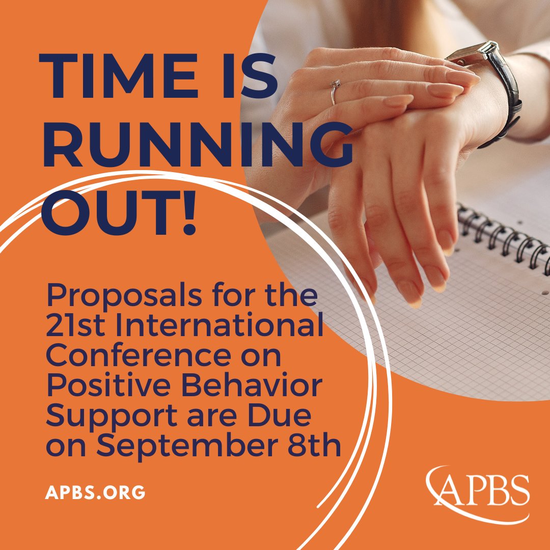 theAPBS's tweet image. 📢 Last Call for Proposals! Don&apos;t miss out on the chance to be part of the 21st International Conference on Positive Behavior Support. Submit your proposals by September 8th for a chance to shine on our stage.

apbs.org/conference/cal…

#CallForProposals #PositiveBehaviorSupport