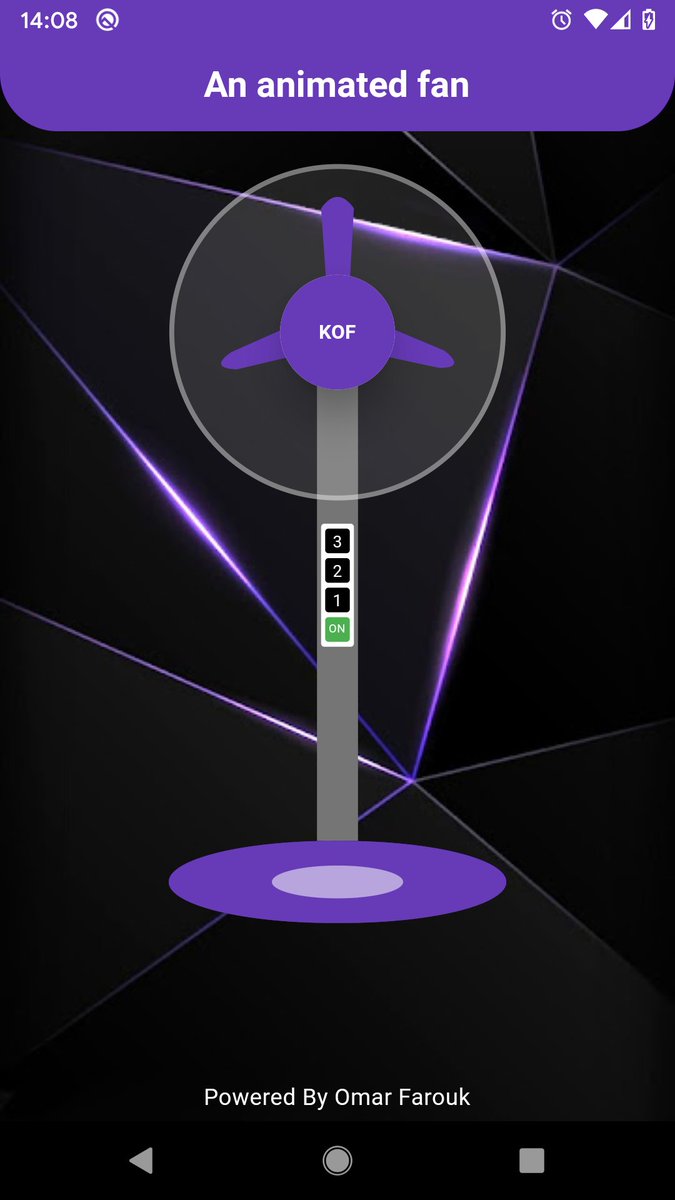 OKougbada's tweet photo. Hello Guys 👋!
I had fun in #flutter animating a 3-bat fan.💙

Link of the repo:
https://t.co/f9CqgPKJah

Feel free star the repo and share.

#flutterdev #fluttercommunity https://t.co/Xf4CntovBe