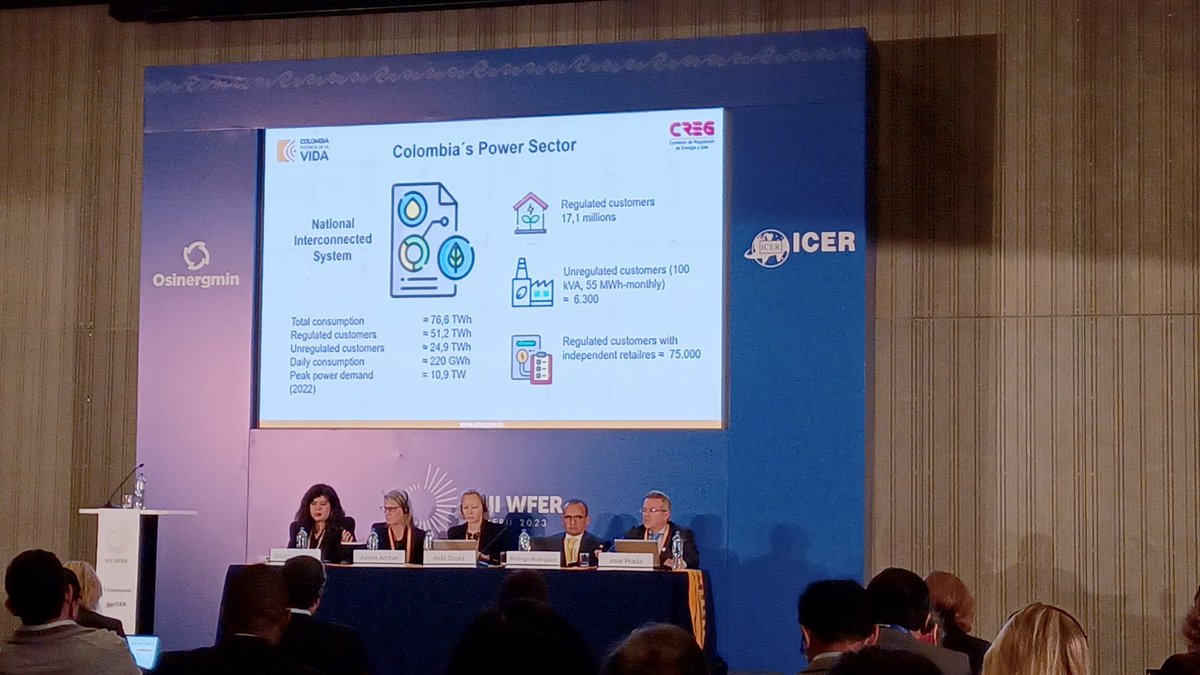 comisioncreg's tweet photo. Las interconexiones e integración entre países cobran mayor importancia en el marco de la transición energética. Infraestructura de conexión y armonización regulatoria son los pilares para lograrlo. José Fernando Prada, director de la CREG-Colombia #WFER #WFERPERU2023 https://t.co/sKqk7kxmq7
