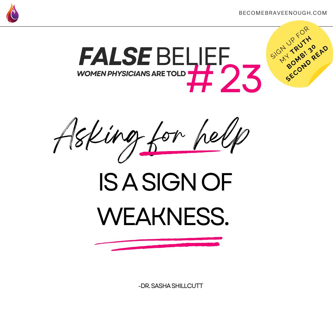 Have you ever felt like you aren’t as capable as other women when you find yourself asking for help? I have. Well, here’s my daily Truth Bomb? Get it now with a 30-second truth read at becomebraveenough.com/31-false-belie… Don’t forget to tag your friends! Let’s help each other.