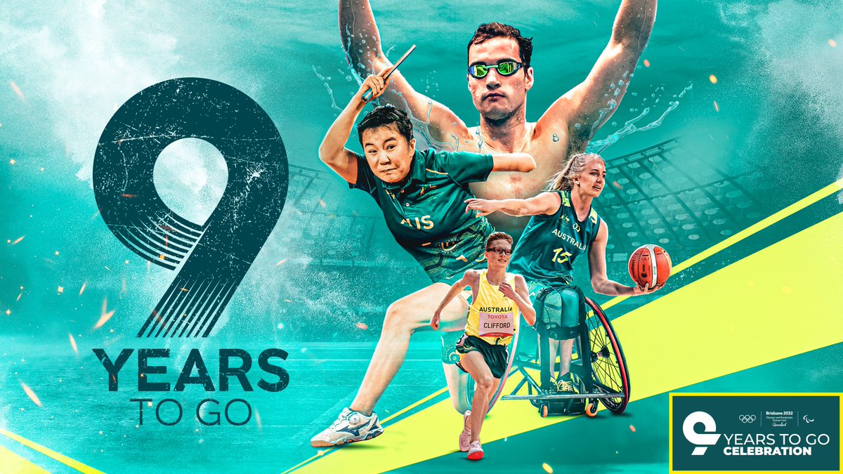 AUSParalympics's tweet photo. 9 years to go until we host the world’s best on home soil. Bring on #Brisbane2032 @Paralympics!

Stay up to date with our Team. Join AUS Squad – the official cheer squad of the Australian Paralympic Team: https://t.co/7hQzekiJRY  

#ImagineWhatWeCanDo @QldGov https://t.co/uDVPRKfbI5