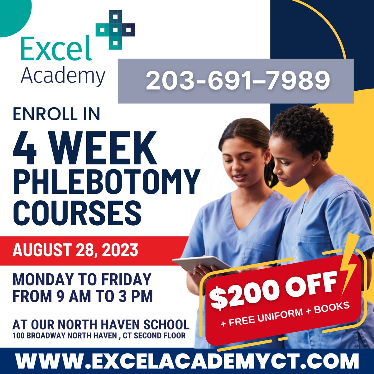 excelacademyct's tweet image. Our training covers practical scenarios that students might encounter, from challenging veins to handling emergencies, ensuring they're well-prepared for any situation. excelacademyct.com/apply ☎️203-691-7989 ⠀#excelacademyct #phlebotomist #phlebotomyclasses