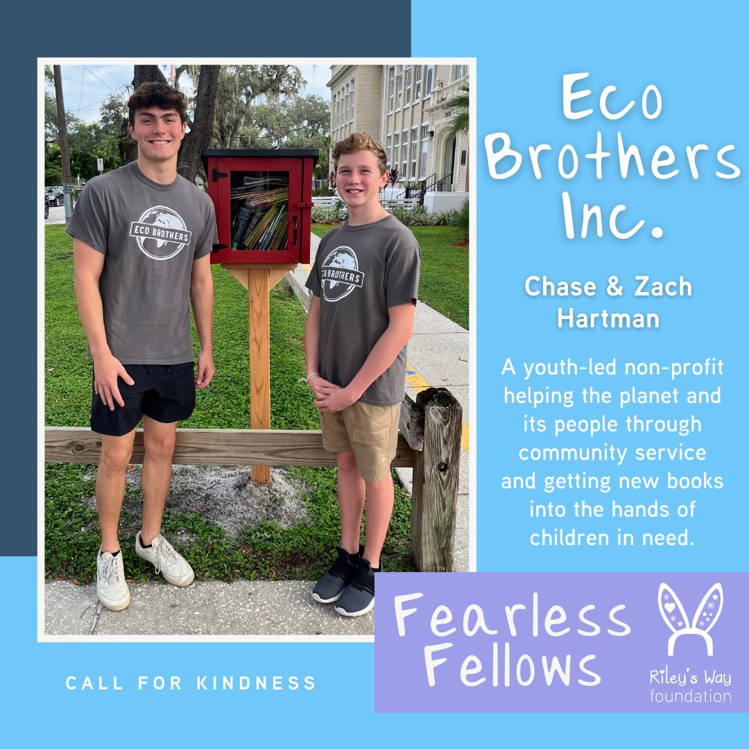 RileysWayFdn's tweet photo. Our #FearlessFellows this week are Chase and Zach Hartman, founders of Eco Brothers Inc. and 2023 #CallForKindness Fellows!

To learn more about Chase and Zach, and their 2023 Call For Kindness cohort, visit https://t.co/cwjopcrQ4K

@ReadRepeatOrg https://t.co/pxKls3IZpT