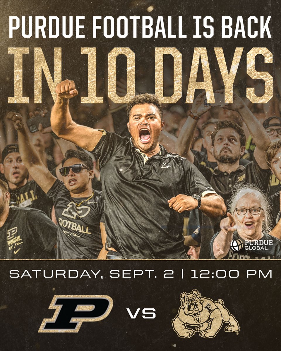 10. More. Days. A new era awaits. Be a part of history as we kick off the 100th season of @BoilerFootball at Ross-Ade Stadium! 🔗 boile.rs/10daysTW