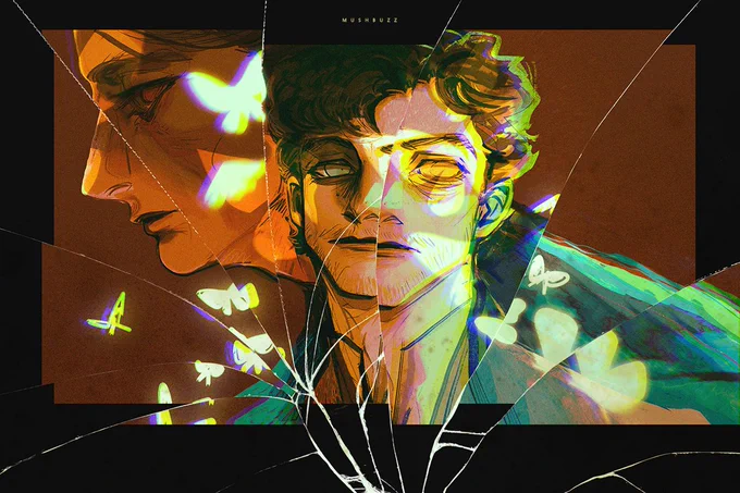 I tried the broken glass effect, it turned out good. #Hannibal