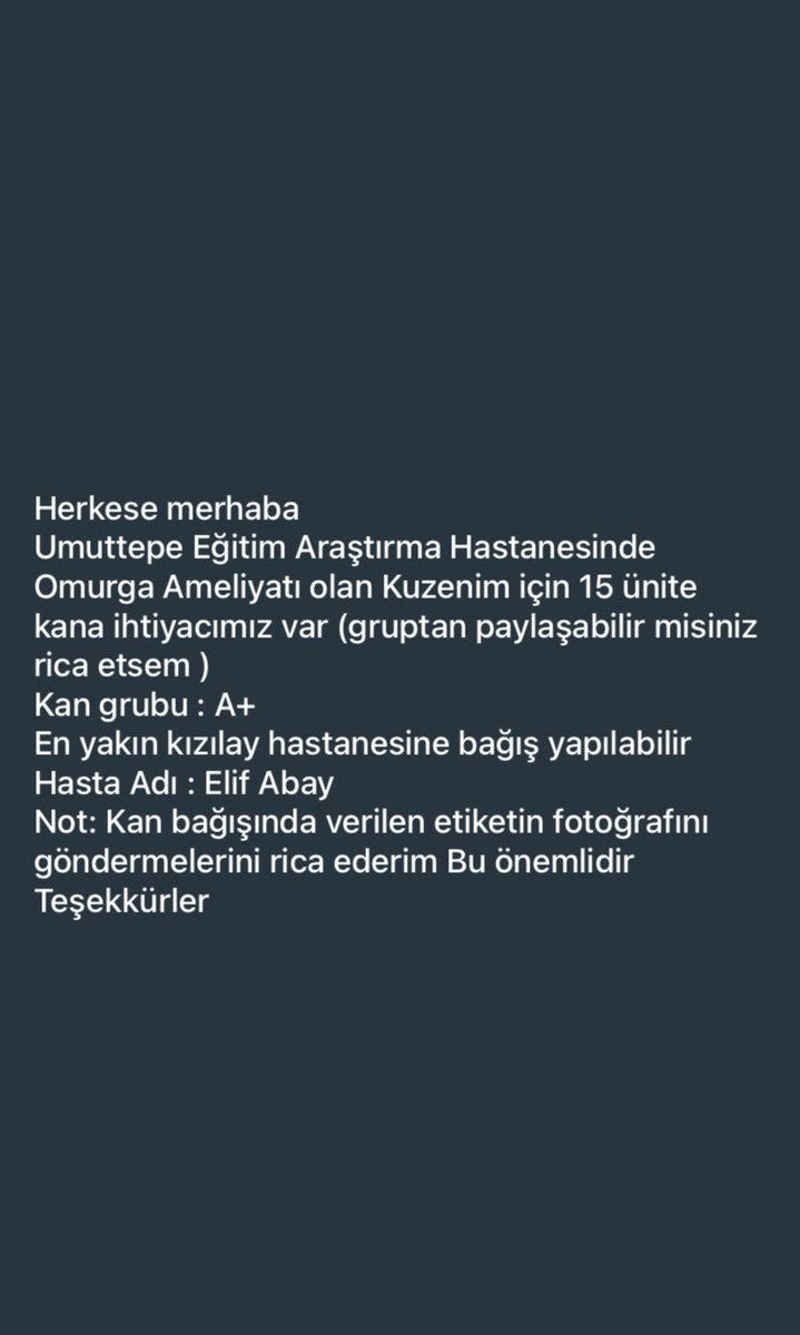 Guwen1905's tweet photo. ⚠️🚨🚨Kocaeli Umuttepe hastanesi  yakınındaki arkadaşlar:
Kan 🩸 ihtiyacı var.
İrtibat telefonu: 0545 912  81 19 GÜLSÜM PEHLİVAN
Elden ele paylaşalım. https://t.co/HYYwyitZ1q