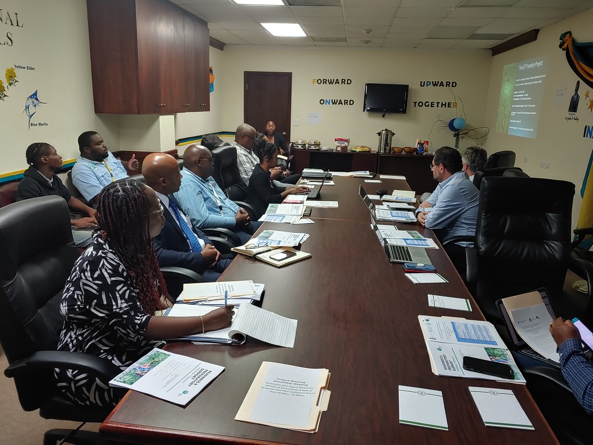 Ahead of the Inception workshop tomorrow, the Project Steering Committee for the #GCF project to reduce #deforestation and #forestdegradation  🌲in The Bahamas held its first meeting.