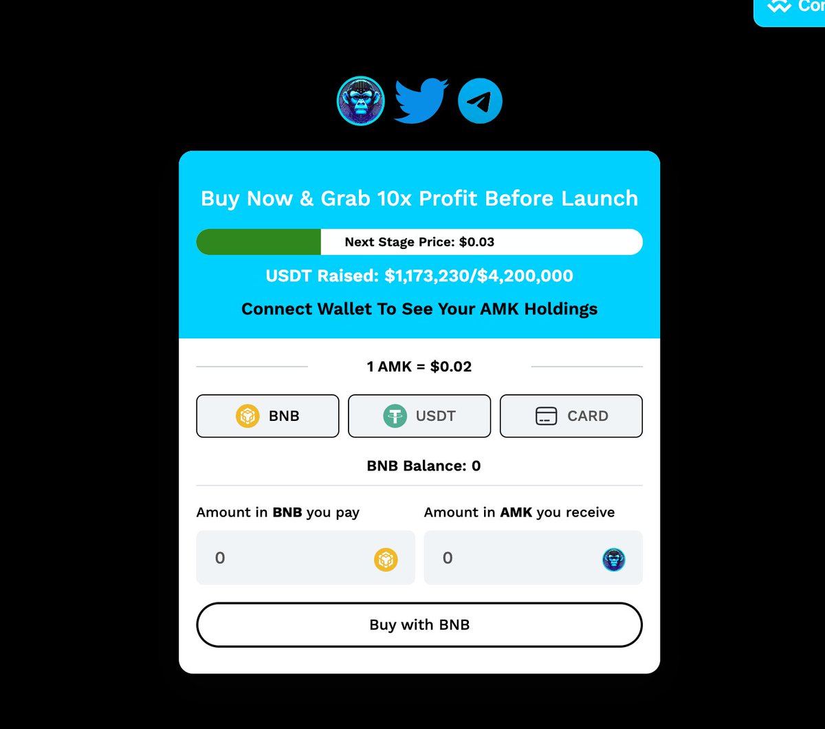 array_monk's tweet image. arraymonk.com/dex/
next stage price $0.03
buy now
sale round 2
1amk = $ 0.02
#amk #usdt #bep20 #bnbusdt