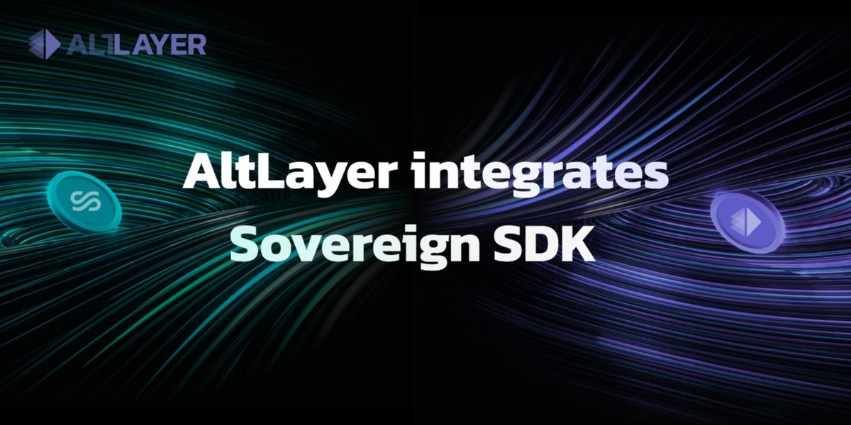 alt_layer's tweet image. 1/5
📢AltLayer is integrating @sovereign_labs SDK into our rollup stack. The addition of these free, open-source toolkits will help users scale fearlessly! Welcome to the era of limitless possibilities for rollups.
blog.altlayer.io/altlayer-integ…