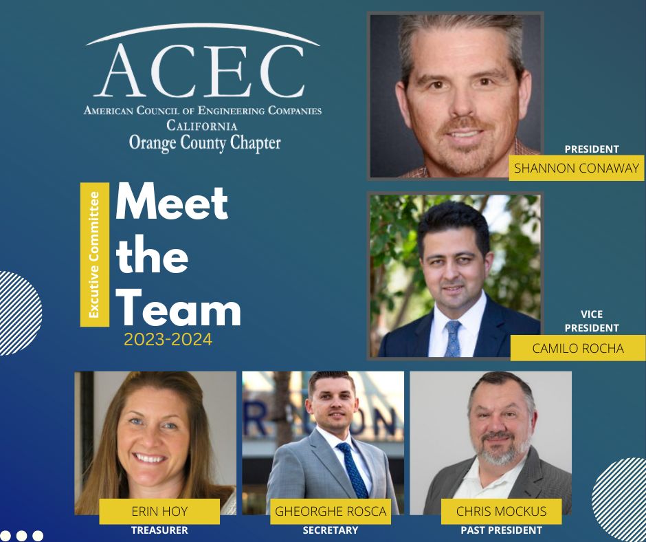 Exciting news over at #ACECOC <a href="/ACEC_National/">ACEC_National</a> PQM President Erin Hoy joins the 2023-2024 Executive Committee as Treasurer! #qualitymanagment #socal #projectcontrols
