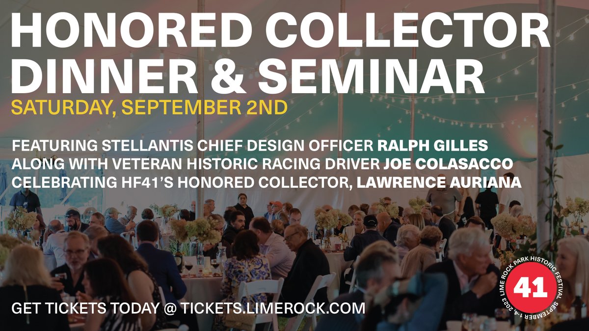 limerockpark's tweet photo. If you love cars, like really love cars, this Seminar during the Historic Festival is for you. Plus you get a great catered dinner overlooking the Sam Posey Straight at sunset. Sounds like a great evening to us.
🎟️Tickets: https://t.co/ZnQIFC5YOW
#HF41 https://t.co/G5u03qHH24