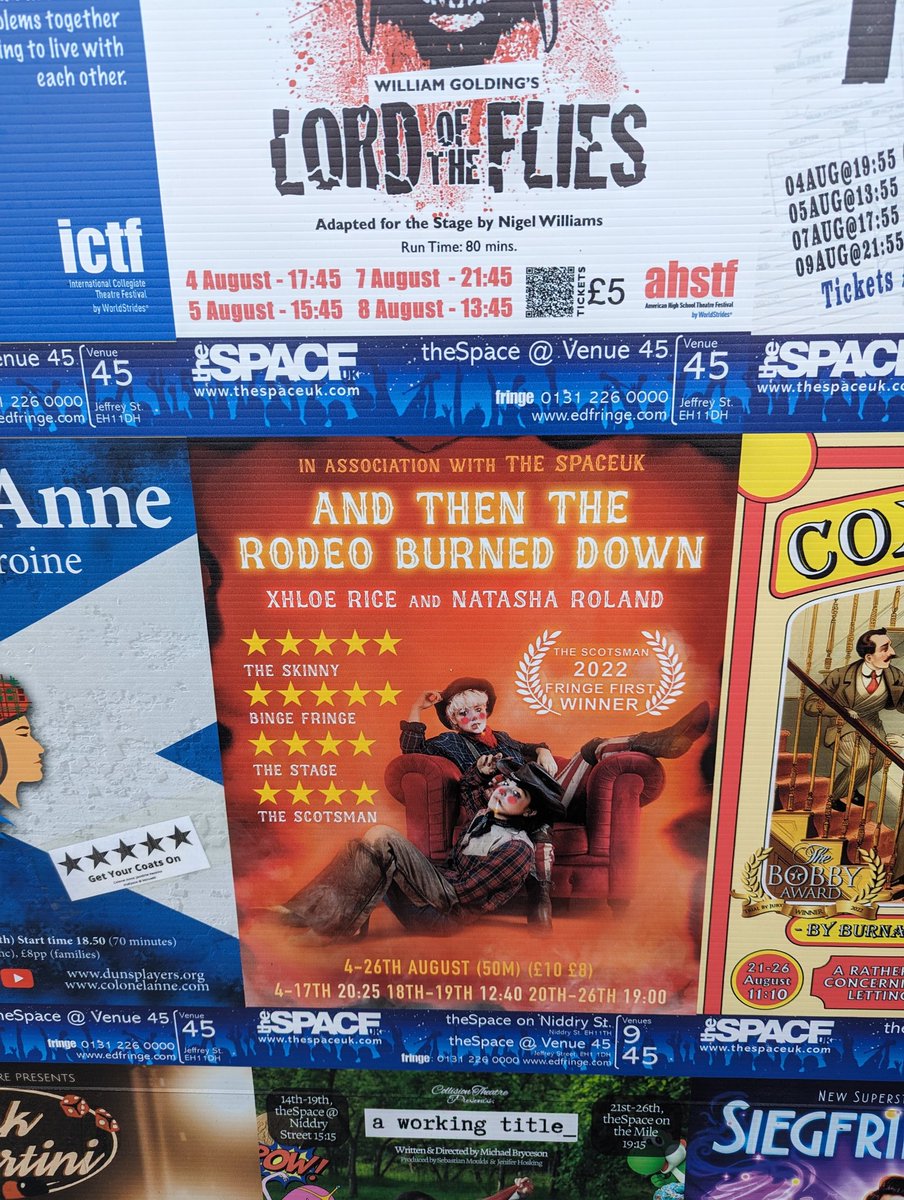 A few days late but still thinking about the funny, sad, sweet and immensely metatheatrical experience of @andthentherodeo at @edfringe. Missed it last year, and I'd urge anyone in Edinburgh not to make that mistake this year!🤠🤡💔