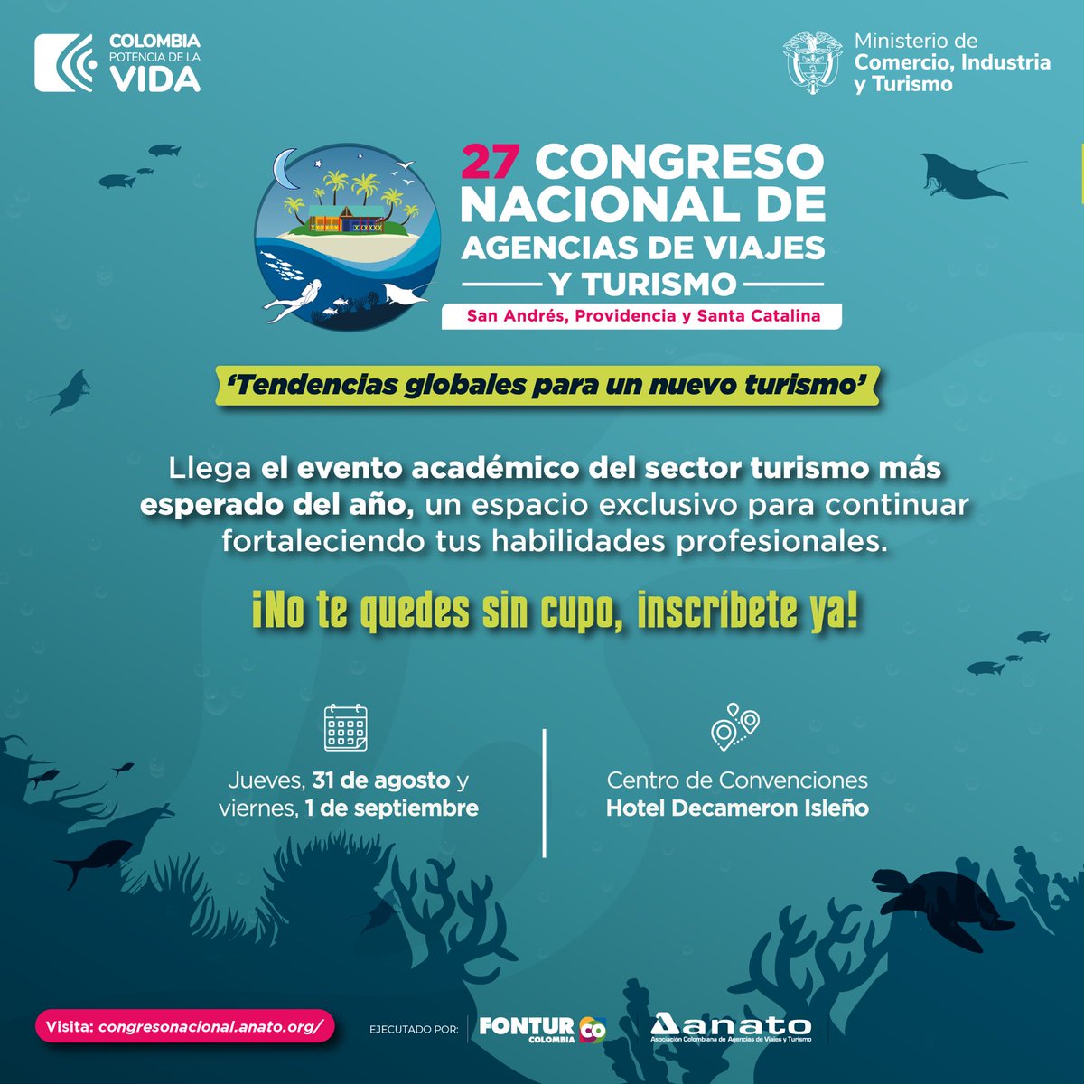 GobernacionSai's tweet photo. #SecTurismo| seremos la sede de la nueva edición del Congreso Nacional de Agencias de Viajes y Turismo de @AnatoNacional ¡Regístrate ya!

Visita: https://t.co/ZVMyaMh7z5
@EVERTHHAWKINS https://t.co/0PU3ey1BXJ