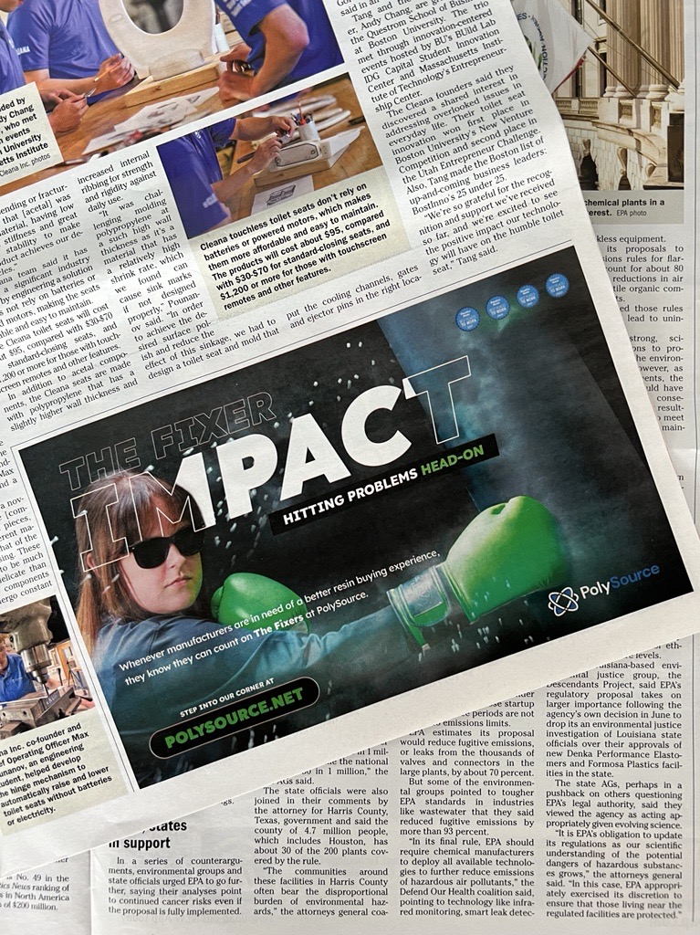 Vive4Mfg's tweet photo. @vive4mfg is humbled and excited to have a fingerprint in a few of the latest print advertisements for Bamberger Polymers, @PolySourceNews, and @Purgex, showcased in the August 14, 2023 Plastics News weekly magazine.

#printadvertising #advertising #marketingformanufacturers https://t.co/JyuM94qqOq