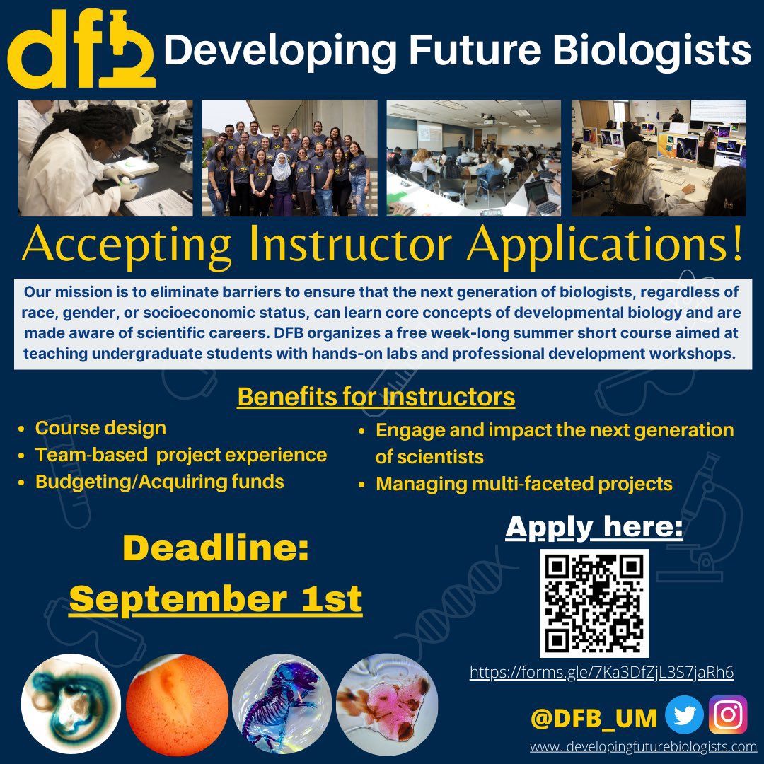 DFB_UM's tweet image. We had a great time welcoming the incoming #PIBS students today!! 🤩 If you want to join the #DFBteam instructors applications are open until September 1st 🥼🐭🐣🧬 For any questions reach out to us at contactdfb@umich.edu