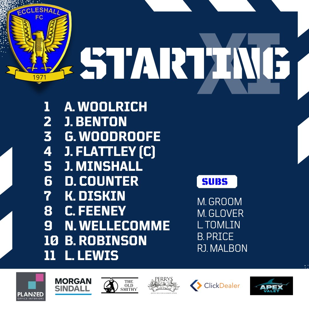 EccleshallFC's tweet photo. Here is how your Eagles line-up tonight vs Market Drayton Town.

#NWCFL #Eccy #nonleague #staffsfootball https://t.co/wmezum5P9E