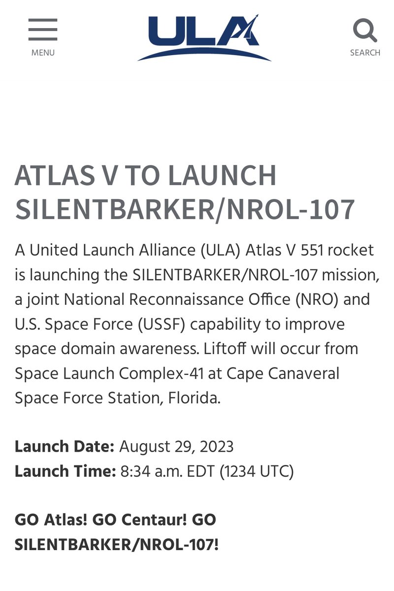 SpaceCoastSkies's tweet photo. The most powerful version of the AtlasV is a 551! We have one launching next week, the 13th 551 configuration of the line. I wouldn't expect it to be silent, lol #SilentBarker #SpaceCoastSkies #GoULA #NROL107 #GoCentaur https://t.co/rERuAHmbbP