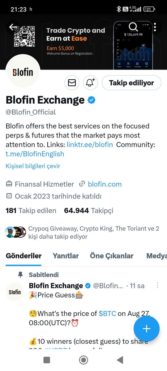 CryptFollower_'s tweet photo. @SirKunt @Blofin_Official Done https://t.co/BFsBBicz3c