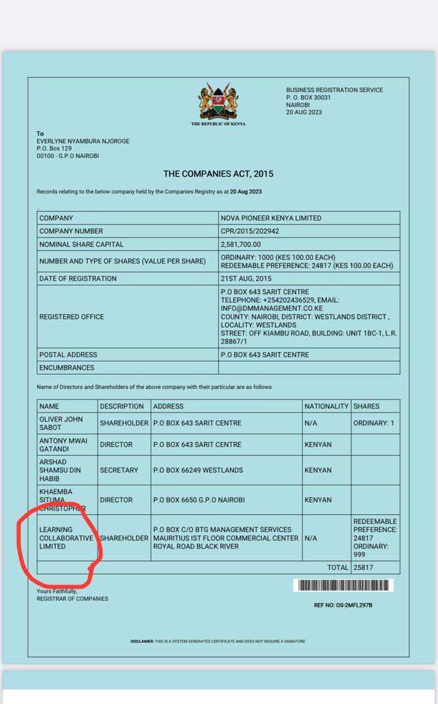 RobertAlai's tweet photo. I am told that the new KRA boss has a company called Remington Group Limited ( P051468461P)  with following assessment Orders;

1.     Assessment Order 2016  VAT    KRA202211932769

2.     Assessment Order 2020  ITC     KRA202212080492

3.     Assessment Order 2019 VAT     KRA202211933438

4.     Assessment Order 2019 ITC      KRA202212080217 

Total tax liability for  KSh24 Million.