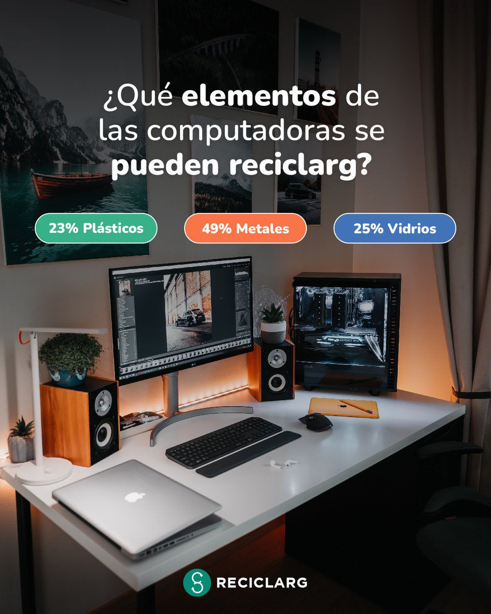 Reciclarg's tweet image. ¿Sabías que muchos 𝗲𝗹𝗲𝗺𝗲𝗻𝘁𝗼𝘀 de las computadoras contienen materiales valiosos que pueden ser reutilizados? ♻️

¡Unite a nosotros en este compromiso con el planeta y recicla tus equipos eléctricos o electrónicos! 🌎

#Reciclarg  #metales #computadora