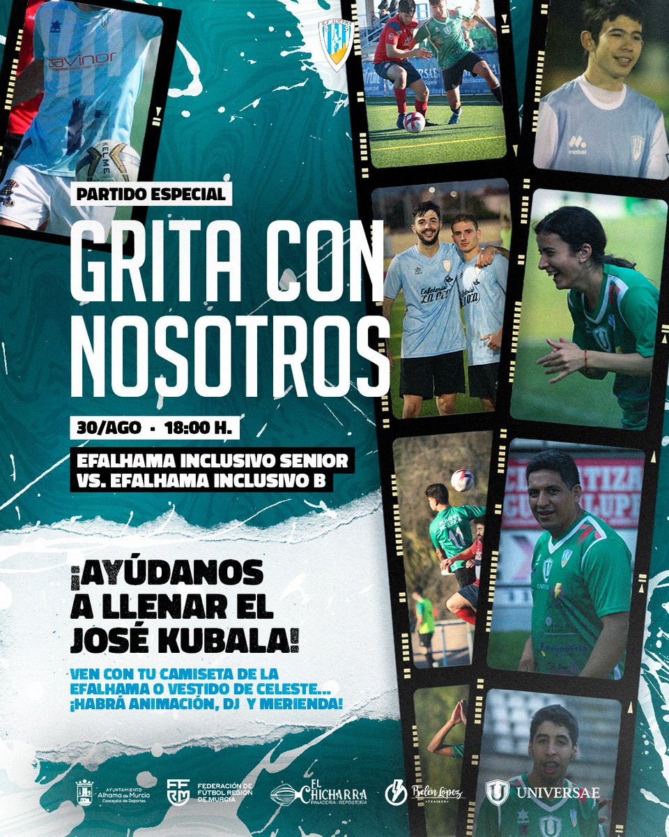 🔥 𝗩𝗔𝗠𝗢𝗦 𝗔 𝗟𝗟𝗘𝗡𝗔𝗥 𝗘𝗟 𝗞𝗨𝗕𝗔𝗟𝗔

👉 El 𝟯𝟬 𝗱𝗲 𝗮𝗴𝗼𝘀𝘁𝗼 no hagas planes. ¡Únete a la fiesta de la #EFAlhama en el José Kubala!

🚀 Exhibición de nuestros equipos inclusivos, animación, DJ, merienda y sorpresas.

📅 Miércoles, 18:00 h.

#SomosEscuela