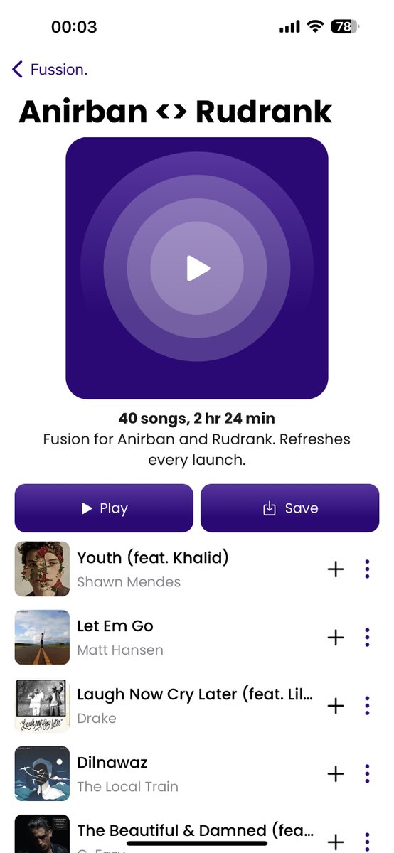 Remember Blendify? It is slowly becoming a part of Fussion! 🥰

You get a fusion with my amazing music taste. 🤣

testflight.apple.com/join/mgKIQ9hU