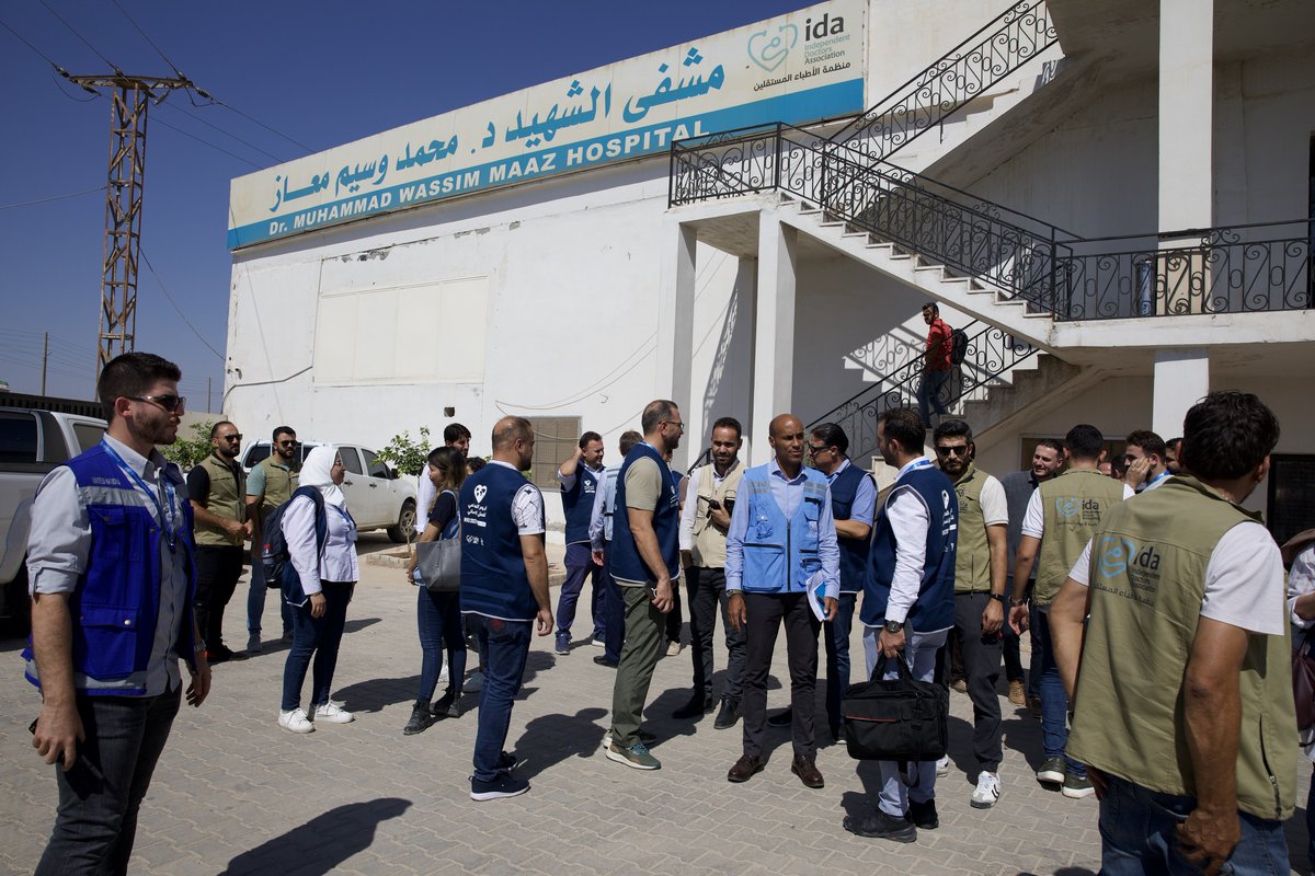 MaramFoundation's tweet photo. Maram Foundation actively participated in the World Humanitarian Day event held at the Martyr Dr. Mohammed Wasim Muaaz Hospital in Azaz City. A delegation from the Office for the Coordination of Humanitarian Affairs (OCHA), https://t.co/RDd9la5suP