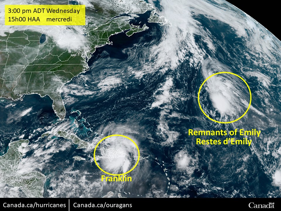 ECCC Canadian Hurricane Centre (@eccc_chc) on Twitter photo Franklin producing tropical storm conditions to parts of the Caribbean today. Confidence is growing that Franklin will enter our <a href="/ECCC_CHC/">ECCC Canadian Hurricane Centre</a> response zone next week then turn right. How sharp this turn is will be a factor in determining if there are any impacts on land. Stay tuned! Franklin producing tropical storm conditions to parts of the Caribbean today. Confidence is growing that Franklin will enter our <a href="/ECCC_CHC/">ECCC Canadian Hurricane Centre</a> response zone next week then turn right. How sharp this turn is will be a factor in determining if there are any impacts on land. Stay tuned!