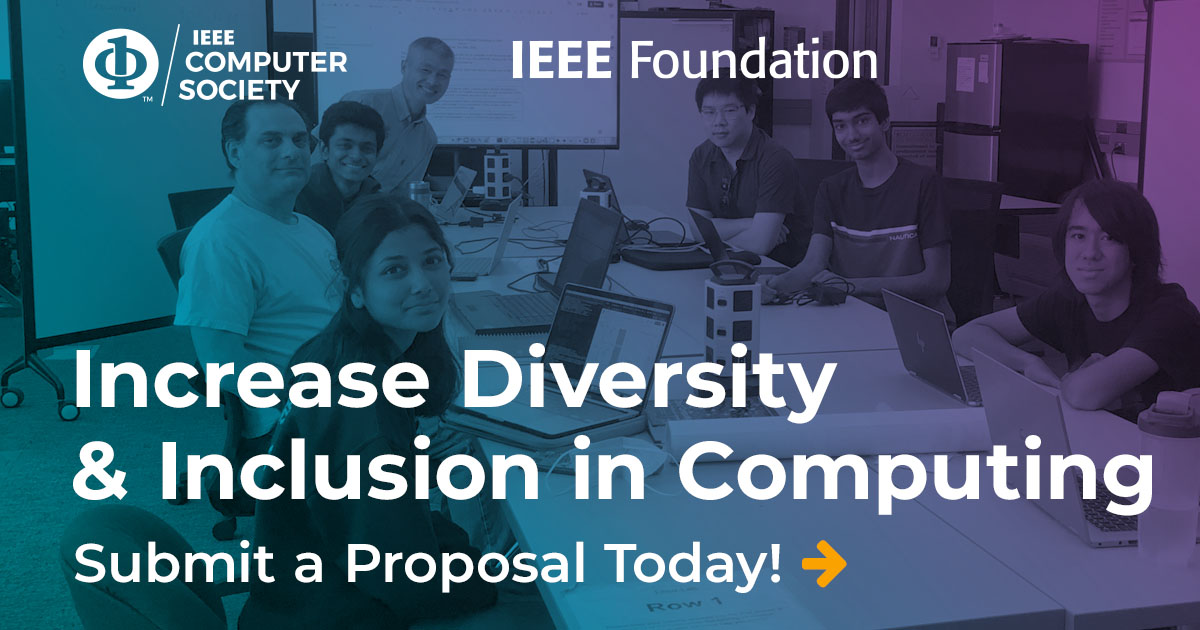 Make a difference in diversity, equity, and inclusion throughout the computing community! This year, the #IEEECS Diversity &amp; Inclusion Call for Proposals is focused on expanding computer science education access. Submit a proposal today @ bit.ly/3s8lpe2

#IEEE
