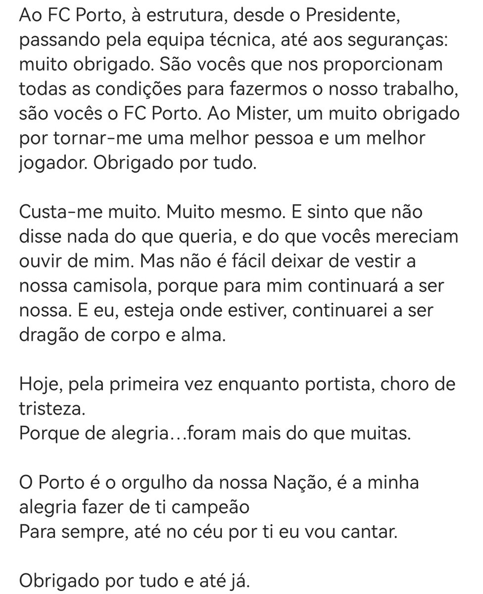 Malta...como é que se pára de chorar com esta mensagem de despedida do Otávio? Eu não consigo...é muito Porto aqui transbordado!! 😭💙