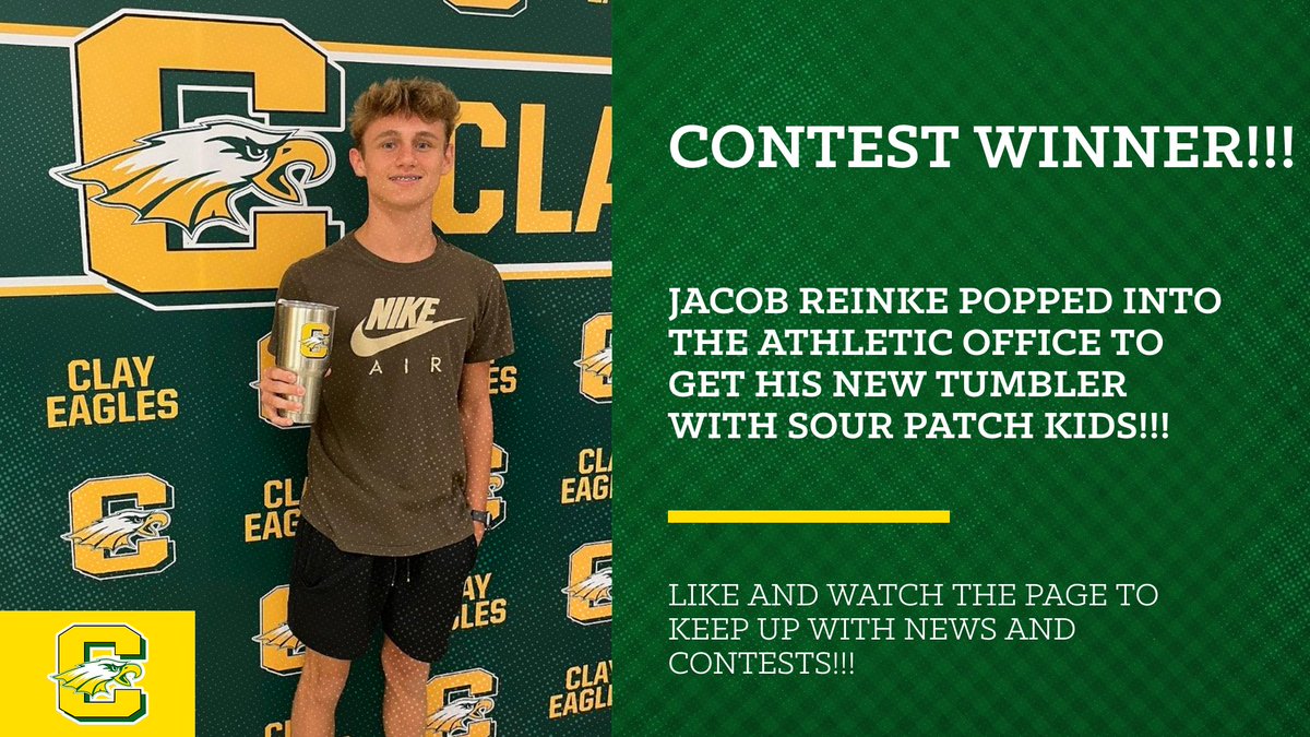 clayathletics's tweet photo. Congratulations Jacob Reinke and THANKS for participating!!! Who will be our next winner?! Follow the page to keep up on it all!!! https://t.co/gIGsECchC1