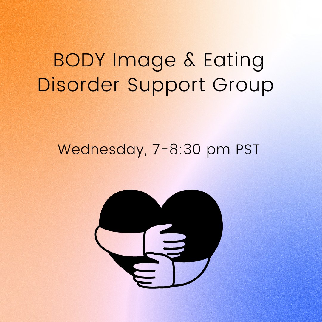 Hope to see you tomorrow, Wednesday, June 28th, from 7pm-8:30pm PST for a free, online support group for those suffering from an eating disorder and/or body image issues. Link in description.