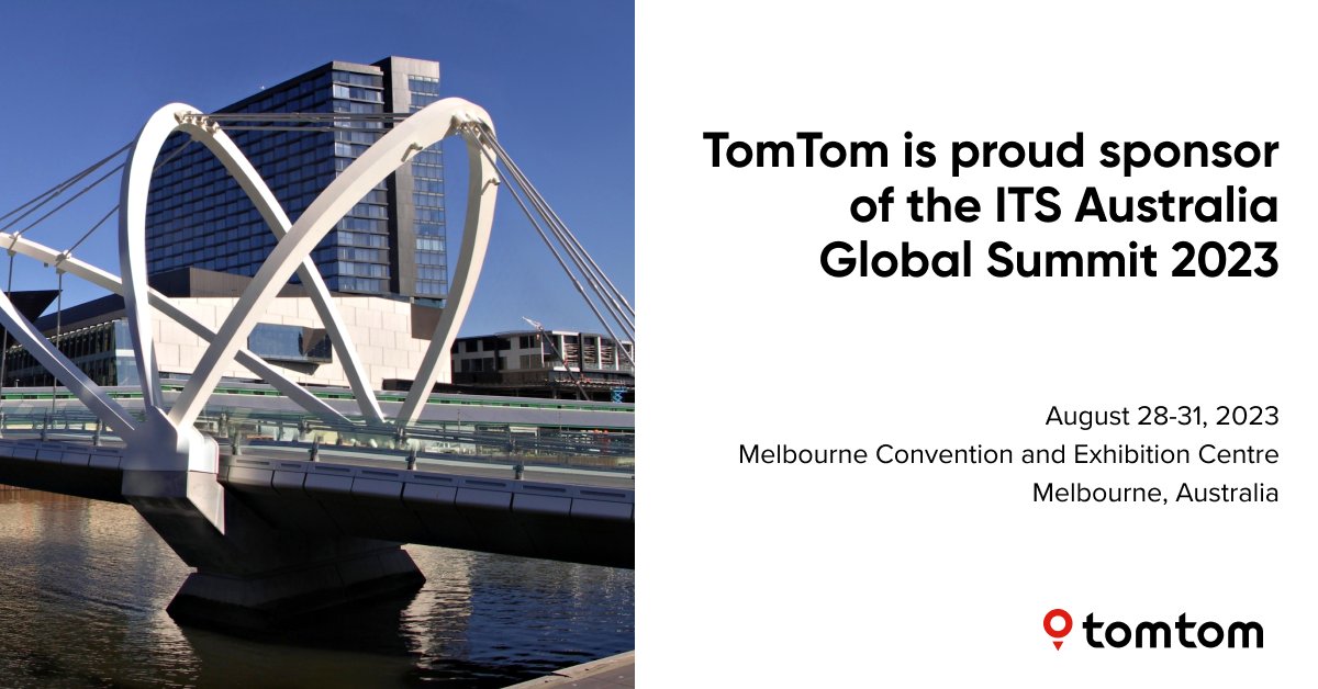TomTom's tweet photo. We're excited to be a sponsor at the @ITS_AUSTRALIA Global Summit 2023! 🇦🇺 Join us next week as we delve into discussions on smarter, safer, and sustainable transport, led by global transport experts.
Learn more → https://t.co/a4SdfhN5ii #ITSAustralia #FutureTransport https://t.co/88I8XViwaI