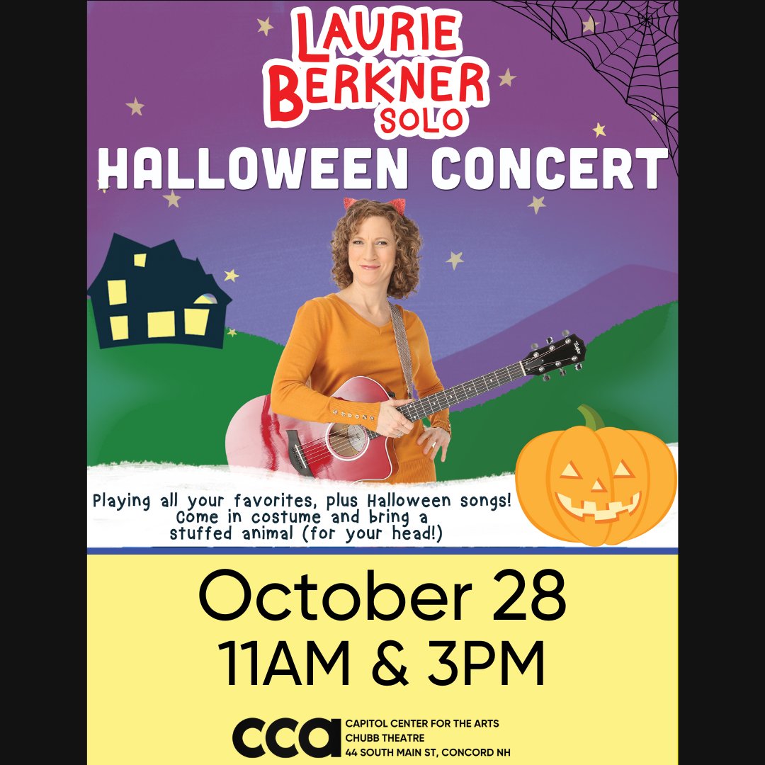 Didja hear?! We added a 2nd @LaurieBerkner show on 10/28! This special #Halloween show will get all your #littlemonsters to #boogiewoogie in their seats. Come in costume & bring your dancing shoes 'cos things are gonna get SPoOOoKY! Tix at #linkinbio #ccanh #chubbtheatre