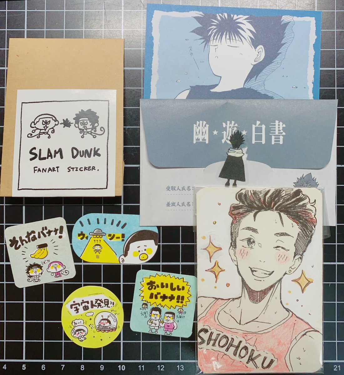 謝謝79( @chiku_7979 )特地把貼紙寄給我!超可愛!🫶還有手繪兩良!!😭❤️ 另外我也好喜歡飛影那個貼紙欸你很會用w也謝謝上次北上還帶新刊跟袋子給我🥺👍